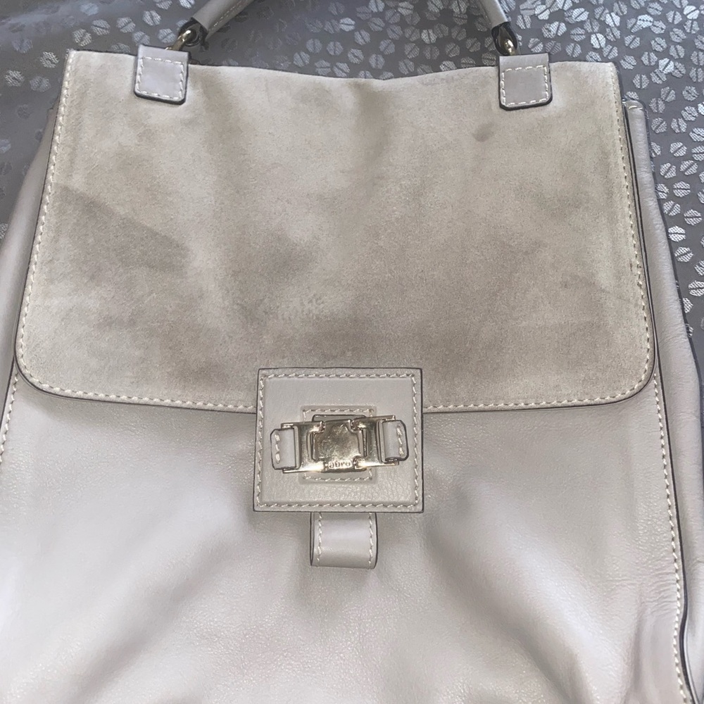Abro suede Grey Leather Messenger Bag